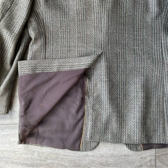 Vintage  Hyde Park Moores Union Made Striped Wool Silk Blend Blazer - Picture 15 of 15